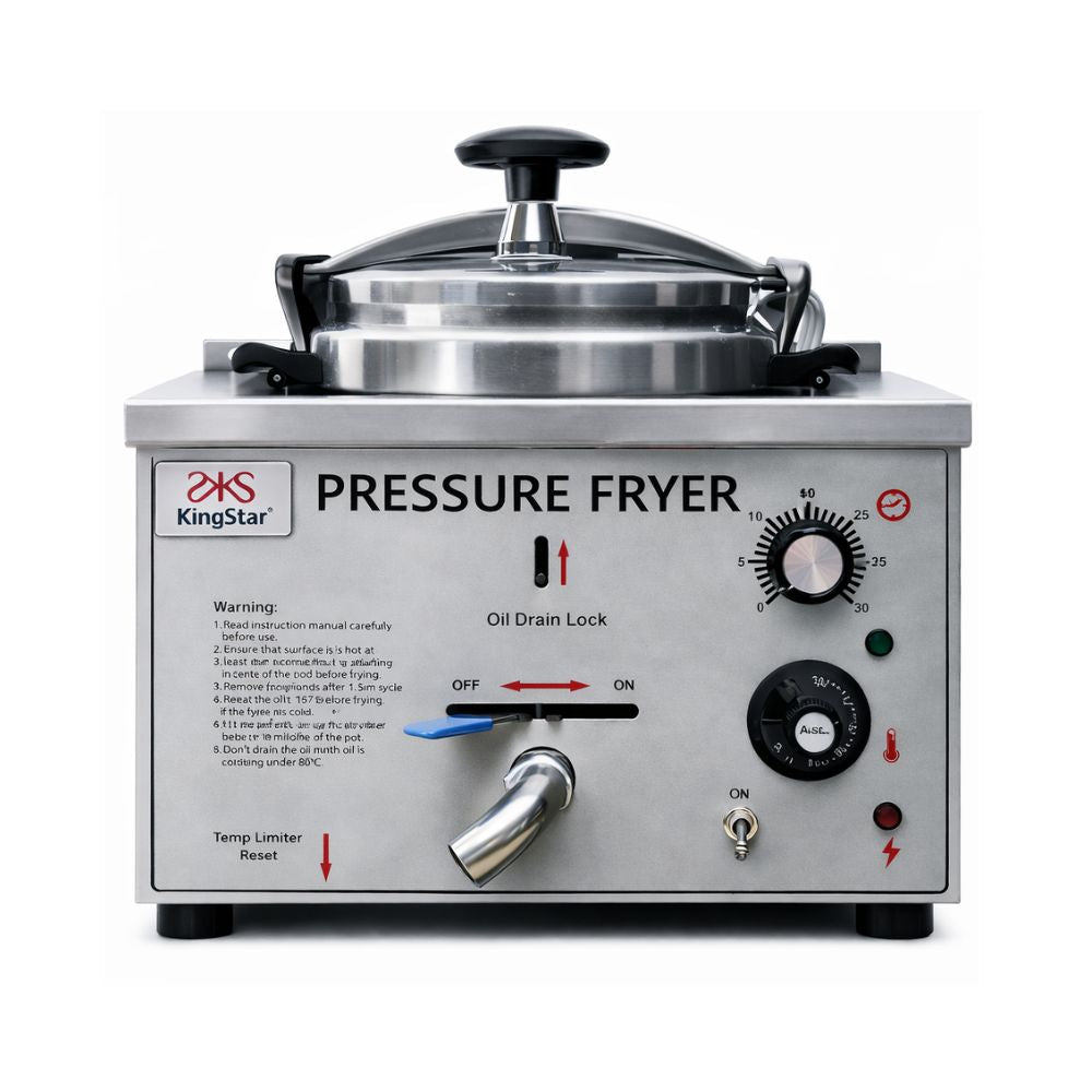 FREIDORA KINGSTAR FPK1E | Freidora a Presión | Eléctrica | Restaurante Comida Rápida Cocinas Fondas Restaurantes Cenadurias Comedores Industriales Preparación de Alimentos Cocción 