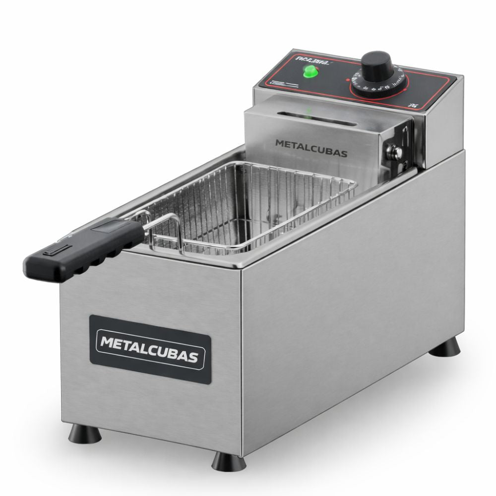 Freidora Metalcubas FE1C, freidora eléctrica, en acero inoxidable.
