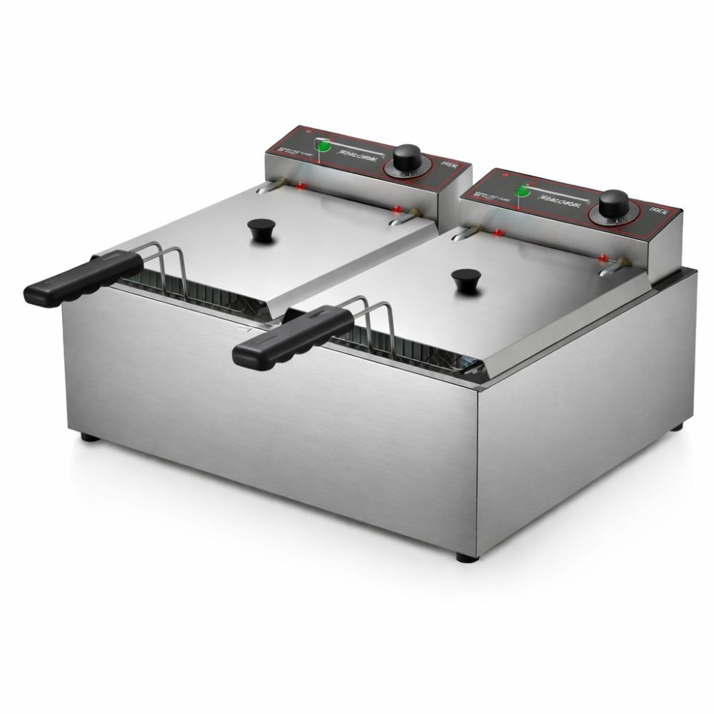 Freidora Metalcubas FRCE10, freidora eléctrica, en acero inoxidable.