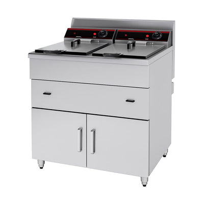 FREIDORA METVISA MTA-CHZ-182G | Freidor de Piso | Gas | 2 Canastillas | Cocina Industrial Pollo Frito Restaurante Cocina Económica Freír Alimentos Freidoras Alitas Papas A la Francesa Salchipulpos Pollo Snacks