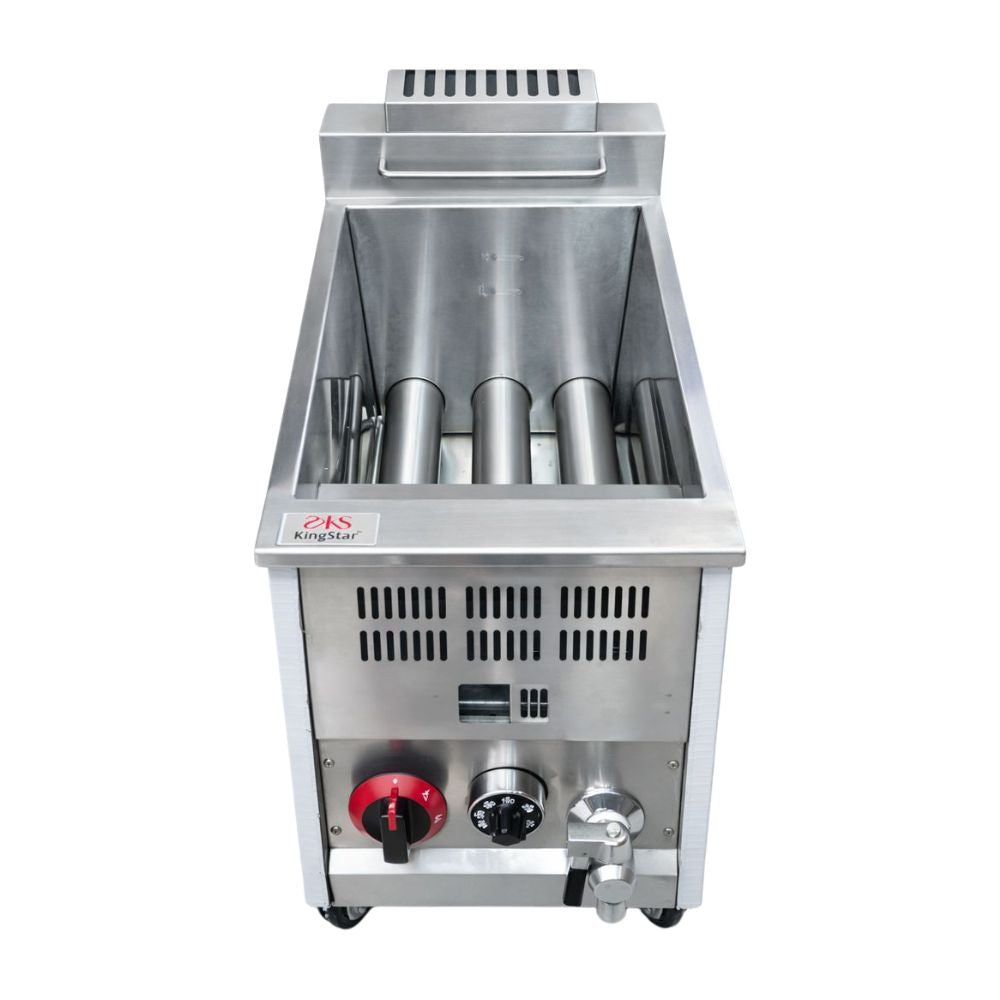 FREIDORA KINGSTAR FK1G | Freidora | Gas | 1 Canastilla | Restaurante Comida Rápida Restaurante Cocina Económica Freír Alimentos Freidoras Alitas Papas A la Francesa Salchipulpos Pollo Snacks