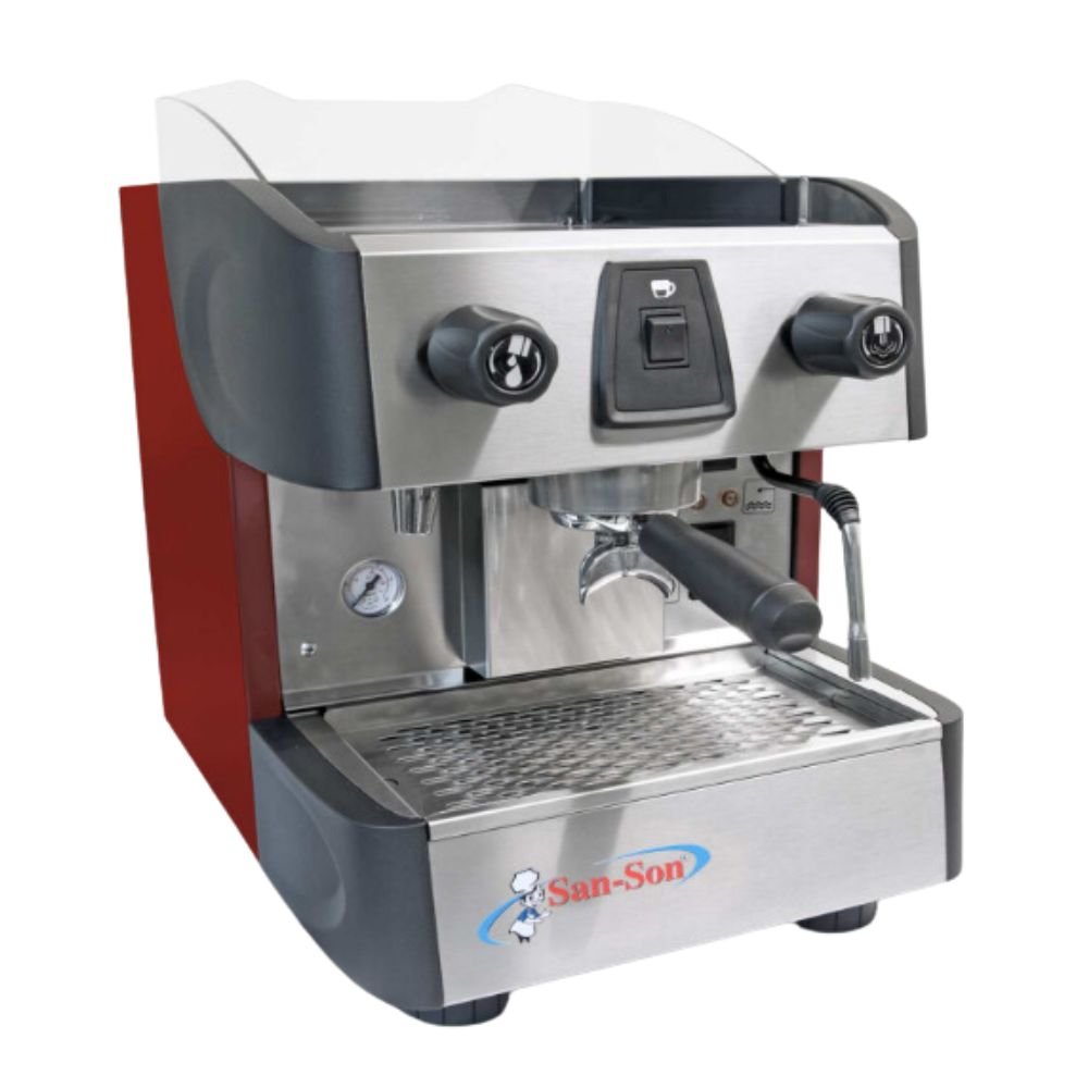 CAFETERA PROFESIONAL SAN SON ITALBAR1 | Cafetera Italiana Semiautomática | Estabilidad de Temperatura | Acero Inoxidable | Caldera Latón | Cafetería Restaurante Hotel Negocio Café Granos de Café Profesional Expresso Cappuccino Vapor   