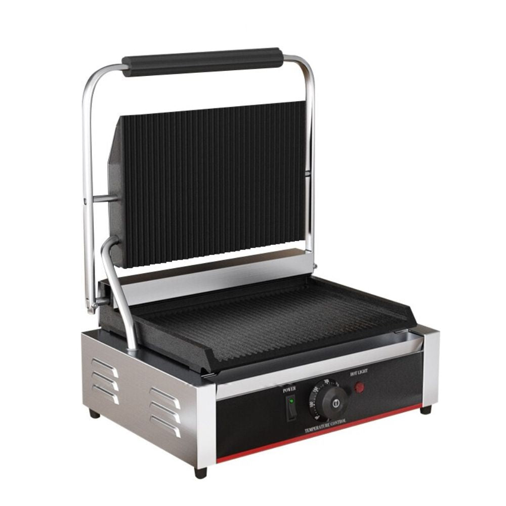 Keiter CHZ-810 Plancha Panini Acanalado Chico para Preparar Desayunos para Cafeteria Sandwiches Paninis Tostar Calentar Pan Tostadas Calientes Crujientes Prensa Cocina Restaurantes Cafeteria Establecimiento comida Comida Rapida Bares Panaderias. KitchenMax.Store. Envíos seguros a todo México. Cotiza hoy mismo.