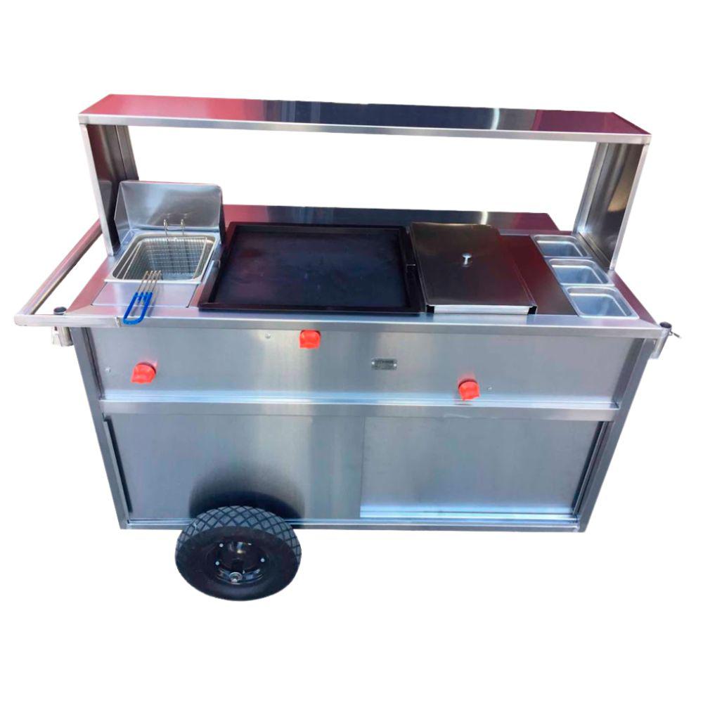 King Star CR002 Carrito Hot-Dogs Puertas Corredizas 1 Llanta Loca -  - King Star - KitchenMax Store