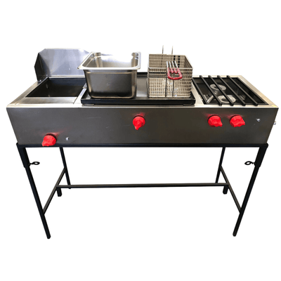 King Star EM051 Linea Comercial Estufa Multiple Freidora Plancha 2 Quemadores -  - King Star - KitchenMax Store