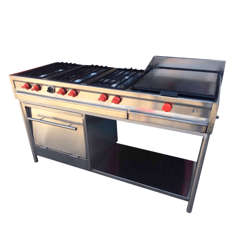 King Star Equipo Multiple Parrilla 6 Quemadores Plancha Horno -  - King Star - KitchenMax Store