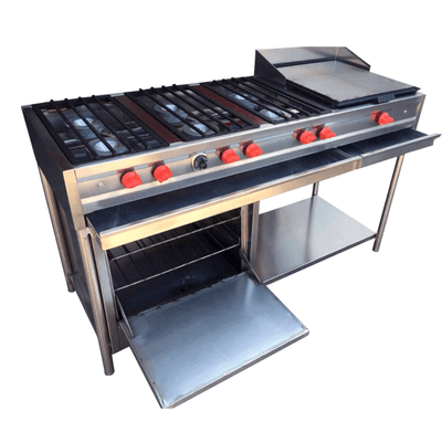 King Star Equipo Multiple Parrilla 6 Quemadores Plancha Horno -  - King Star - KitchenMax Store