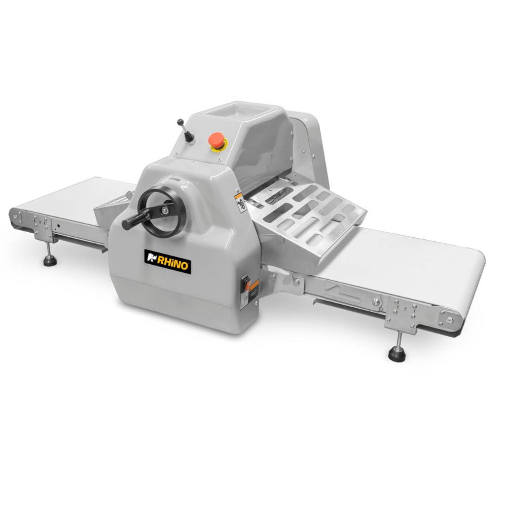 Laminadora Rhino LAMBA-169M, ancho de banda: 37 cm, en acero inoxidable.