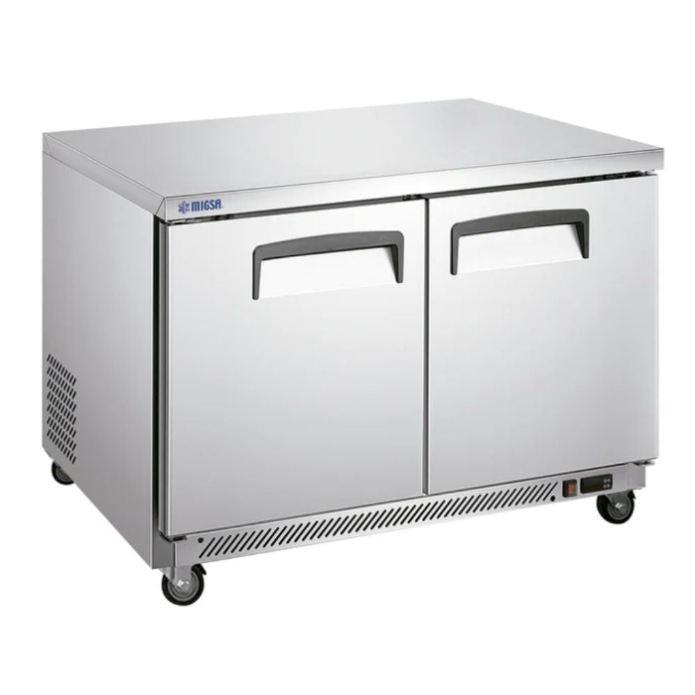 Mesa Fría Migsa UC-48F-2, 340 litros, en acero inoxidable.