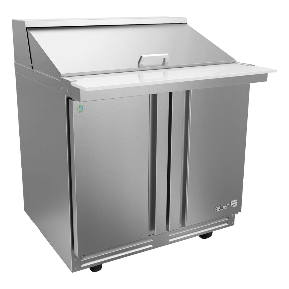 MESA REFRIGERADA ASBERA APTM-36-15 P HC 19111136 | Mesa De Preparación Con Refrigerante | Acero Inoxidable | 2 Puertas | 2 Parrillas | Supermercados Pizzerías Restaurantes Cocinas Industriales Cafeterías Supermercado Guarniciones Comedores Industriales Cocinas Industriales Panadería Carnicería Preparación Sushi Postres Ensaladas Baguettes mesa de preparación refrigerada cocina industrial mobiliario para restaurantes mesa de preparación con insertos gastronorm acero inoxidable Cafetería.