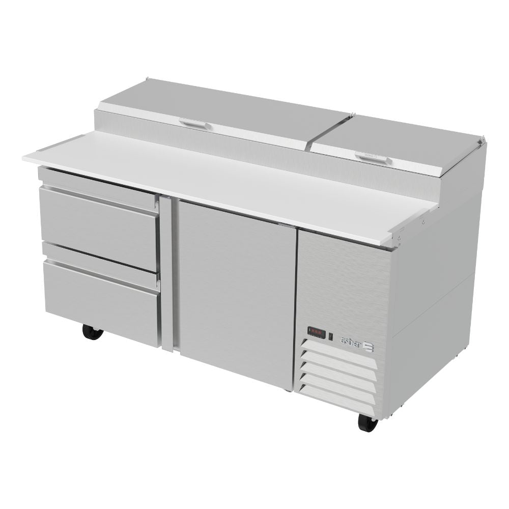 MESA REFRIGERADA ASBER APTP-67-D2 P HC 19111168 | Mesa De Preparación Con Refrigerante | Acero Inoxidable | 1 Puerta | 2 Cajones | Supermercados Pizzerías Restaurantes Cocinas Industriales Cafeterías Supermercado Guarniciones Comedores Industriales Cocinas Industriales Panadería Carnicería Preparación Sushi Postres Ensaladas Baguettes mesa de preparación refrigerada cocina industrial mobiliario para restaurantes mesa de preparación con insertos gastronorm acero inoxidable Cafetería.