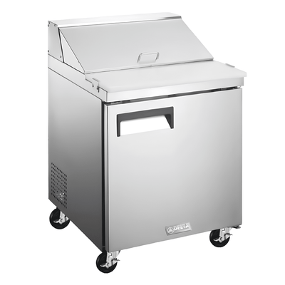 MESA DE PREPARACIÓN DELTA D-MPE-1P | Mesa de Preparación de Sándwiches Ensaladas | 7 Pies Cúbicos | 1 Puerta | Acero Inoxidable | Cocina Industrial Restaurante Cafetería