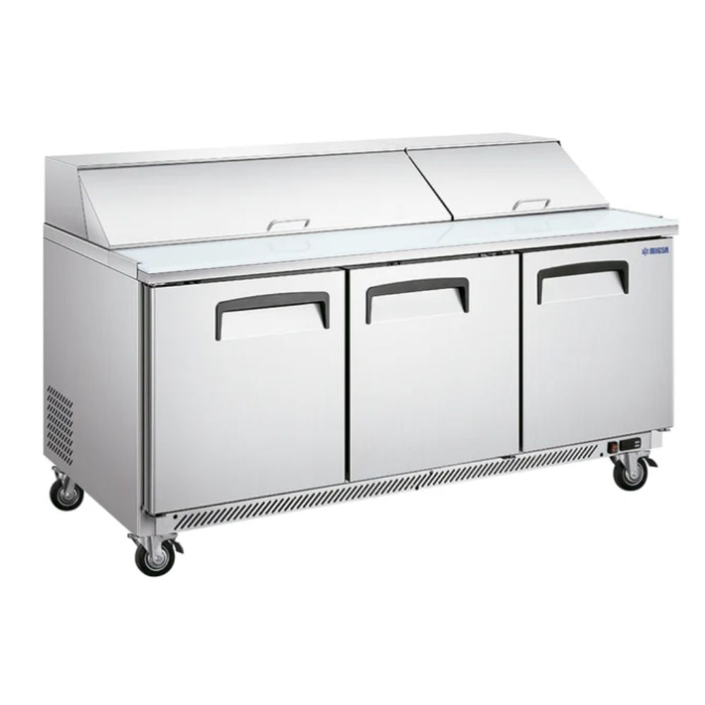 Mesa Fría Migsa SCL-3, mesa fría refrigerada, en acero inoxidable.
