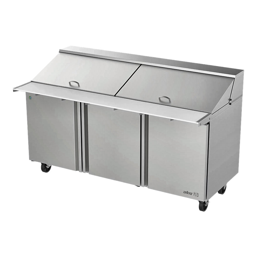 Mesa Refrigerada Asber APTM-72-30-D4 P Hc, mega top, en acero inoxidable.