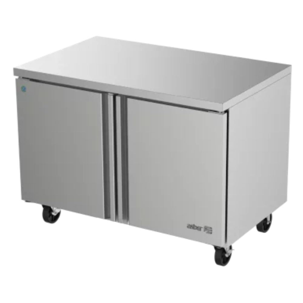Mesa Refrigerada Asber AUTR-48 Hc, mesa refrigerada bajo mostrador, en acero inoxidable.