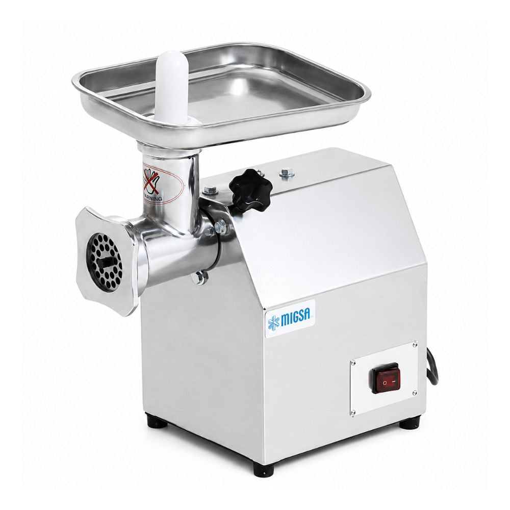 Molino de Carne Comercial 1.1 Hp Migsa DQ-12, en acero inoxidable.
