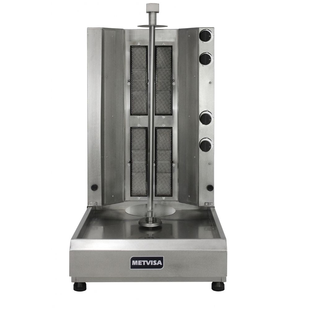 METVISA MTA-ACGE-4 | Asador 55 cm | Giro Electrico | Acero inoxidable | Taqueria Puesto Tianguis | Asador Grill Comercial Industrial a Gas Eléctrico Carne Pollo Hamburguesas Salchichas Hot Dogs Acero Inoxidable Taquería Restaurante Cocina Industrial Negocio