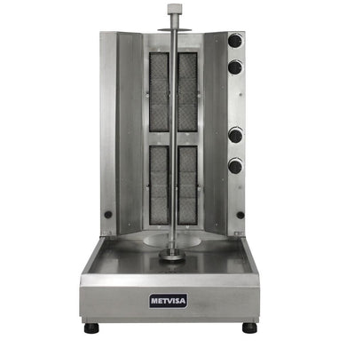 METVISA MTA-ACGE-4 | Asador 55 cm | Giro Electrico | Acero inoxidable | Taqueria Puesto Tianguis | Asador Grill Comercial Industrial a Gas Eléctrico Carne Pollo Hamburguesas Salchichas Hot Dogs Acero Inoxidable Taquería Restaurante Cocina Industrial Negocio