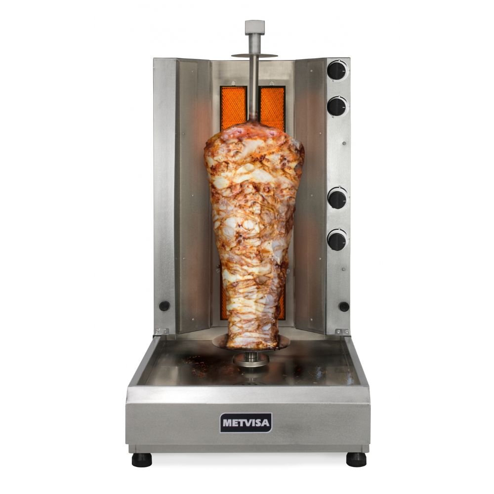 METVISA MTA-ACGE-4 | Asador 55 cm | Giro Electrico | Acero inoxidable | Taqueria Puesto Tianguis | Asador Grill Comercial Industrial a Gas Eléctrico Carne Pollo Hamburguesas Salchichas Hot Dogs Acero Inoxidable Taquería Restaurante Cocina Industrial Negocio