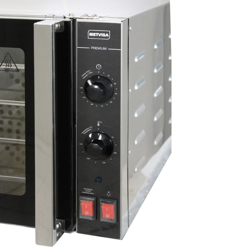 HORNO METVISA MTA-FTE-65 | Horno Convección Horno Turbo Aislamiento Térmico | Eléctrico | Acero Inoxidable | Repostería Panes Pizzas | Horno de Convección Eléctrico Gas para Panadería Pastelería Pan Pasteles Galletas Acero Inoxidable Restaurante Cocina Industrial Pizzería Negocio