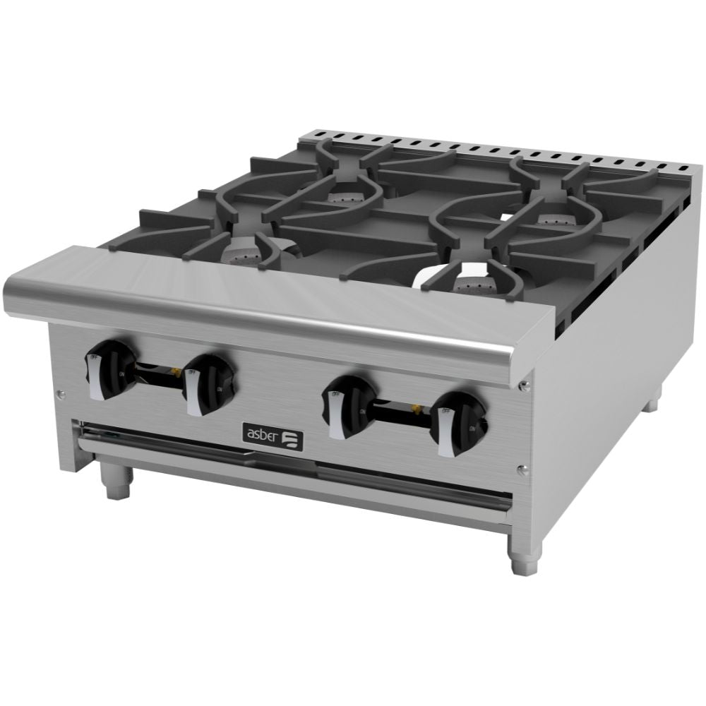 Parrilla Asber AEHP-4-24, en acero inoxidable.