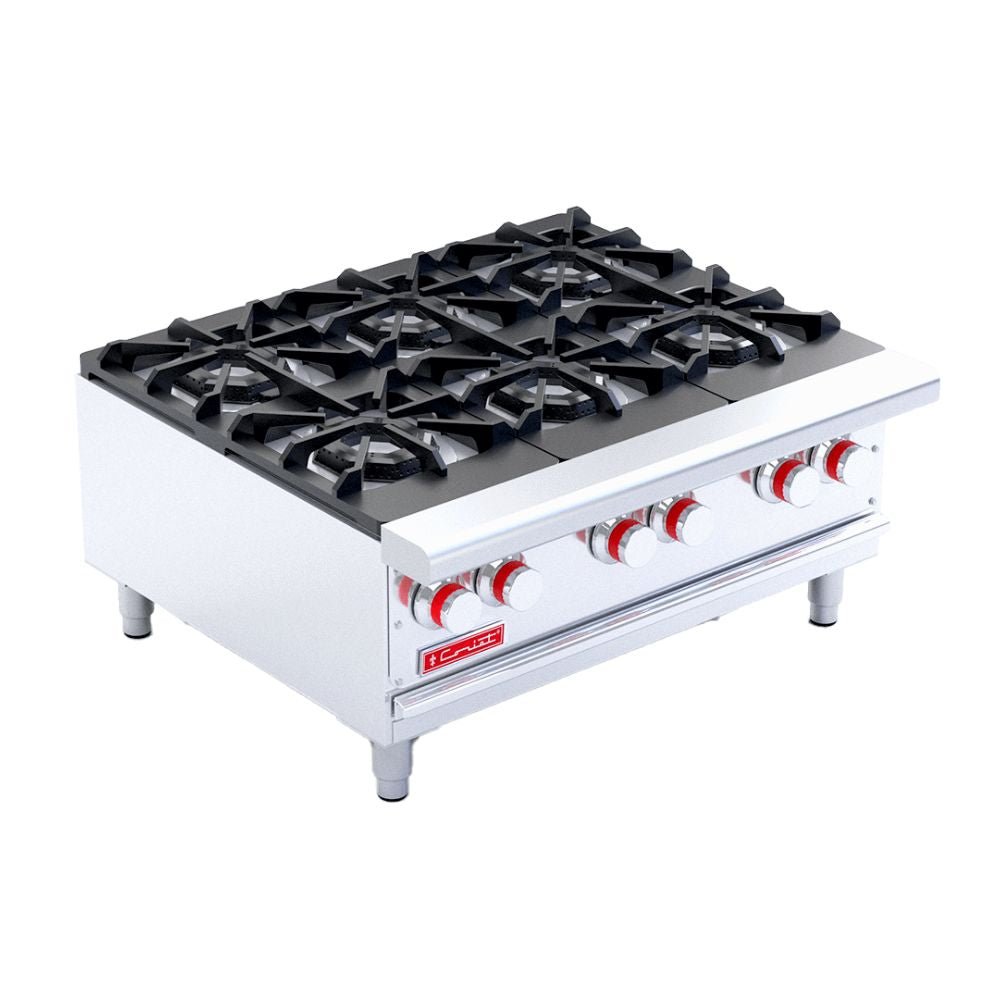 PARRILLA CORIAT PCV-6 DE MESA HD | Parrilla 6 Quemadores | 3 Parrillas Hierro Fundido | 3 Cubiertas Semi-Selladas | Gas | Parrilla Quemadores Restaurante Preparacion Coccion Cocina Industrial Charola Uso Rudo Alimentos Sin Horno Base Respaldo Hierro Piloto Aislamiento Térmico Gas Cafetería Bistro Hotel Gourmet