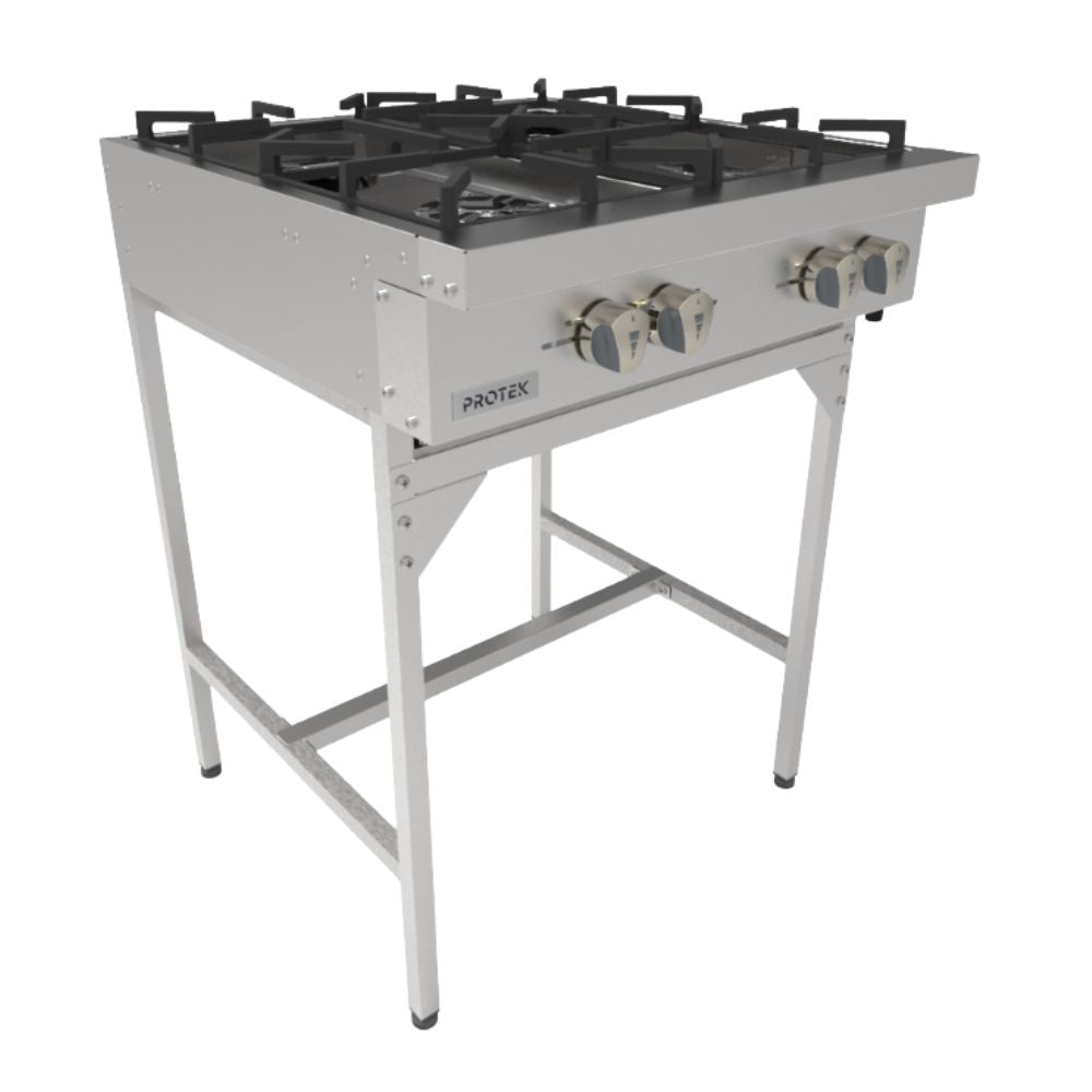 PARRILLA PROTEK 1029221 PAP-4QGS | Parrilla a Gas | 4 Quemadores | Acero Inoxidable | Restaurante Cocina Industrial Fonda Bistró Cafetería Hospital Local Plaza comercial Dark Kitchen Parrilla Hospital Hotel Cafetería Puesto Bar Panadería Chocolatería