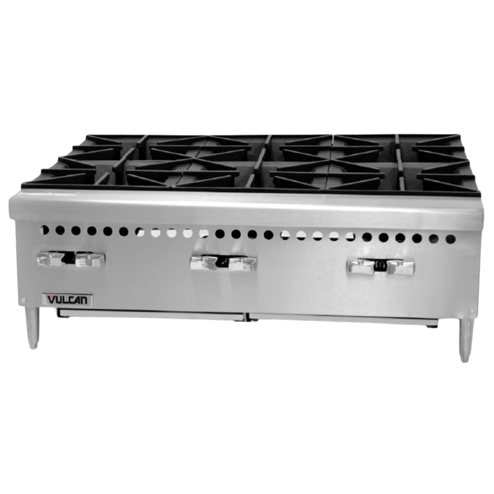 PARRILLA VULCAN VCRH36 | Estufa a Gas Parrilla | 6 Quemadores | Gas | Acero Inoxidable | 2 Cajones | Cafetería Restaurante Hotel Cocinas Fondas Restaurantes Cenadurías Comedores Industriales Preparación de Alimentos Cocción