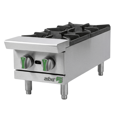 Parrilla Asber Aehp 2 12 Linea Emerald, gas, en acero inoxidable.