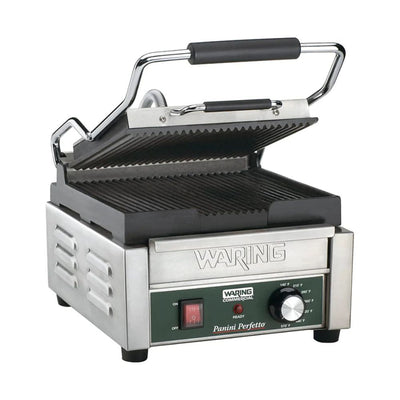 Plancha Panini Waring WPG150, en acero inoxidable.