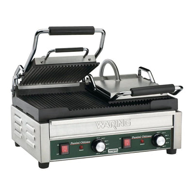 Plancha Panini Waring WPG300, en acero inoxidable.