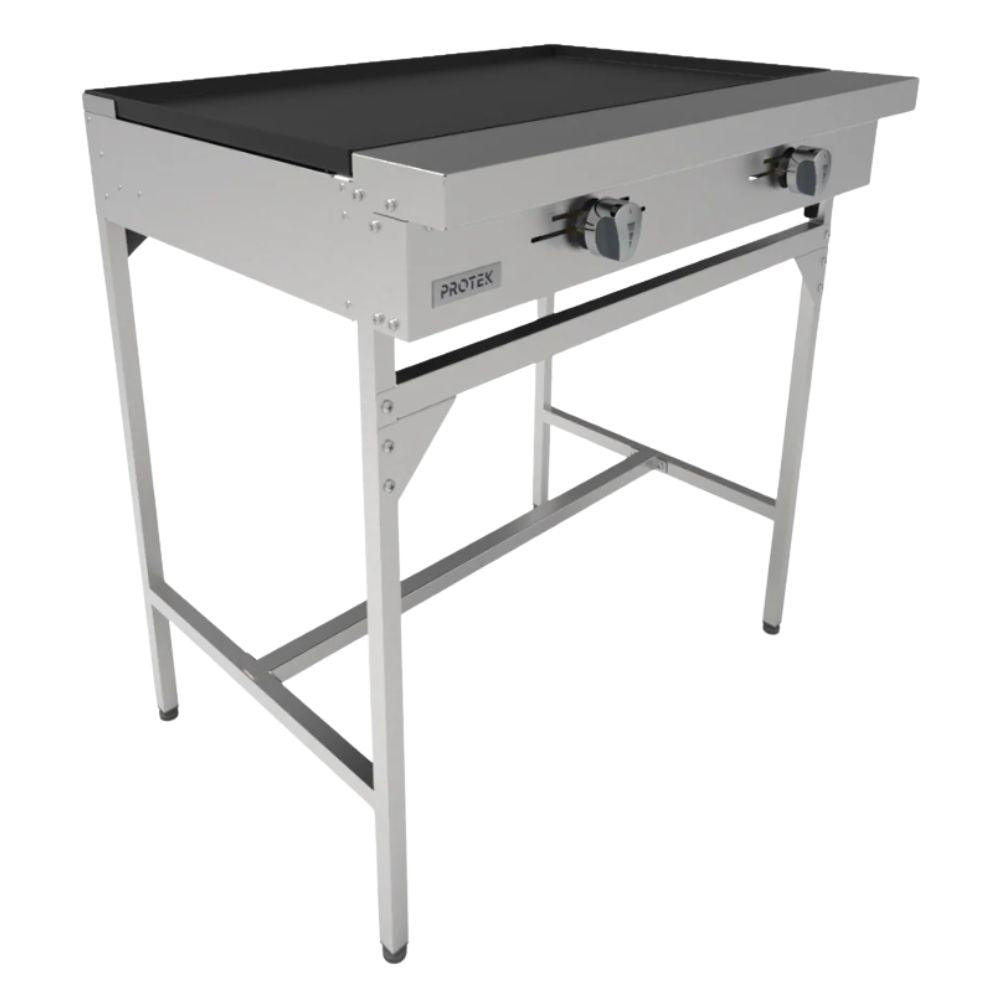 PLANCHA PROTEK 1029181 PLP-1200GS | Plancha a Gas | 2 Quemadores | Acero Inoxidable | Restaurante Cocina Industrial Bistró Cafetería Hospital Local Plaza comercial Dark Kitchen Parrilla Hospital Hotel Cafetería Puesto Bar Panadería Chocolatería