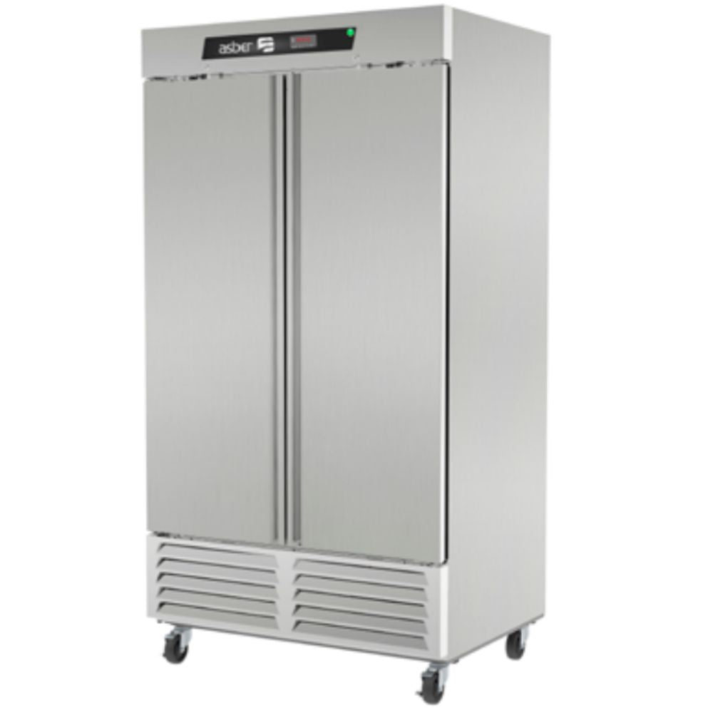 Refrigerador Asber ARR-37 Hc, refrigerador vertical, en acero inoxidable.