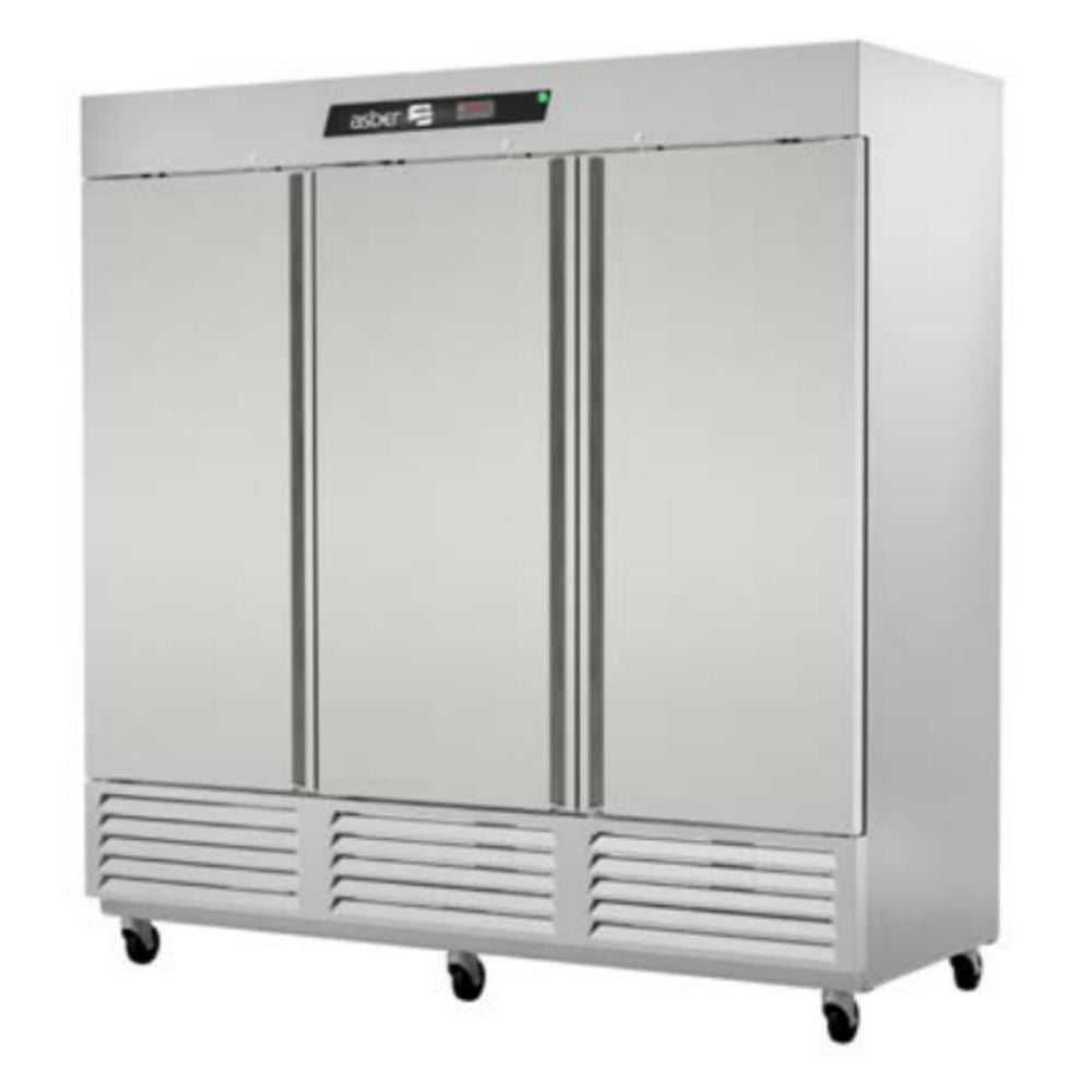 Refrigerador Asber ARR-72-H Hc, refrigerador exhibidor vertical, en acero inoxidable.