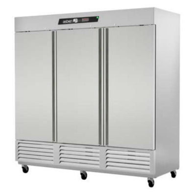 Refrigerador Asber ARR-72-H Hc, refrigerador exhibidor vertical, en acero inoxidable.