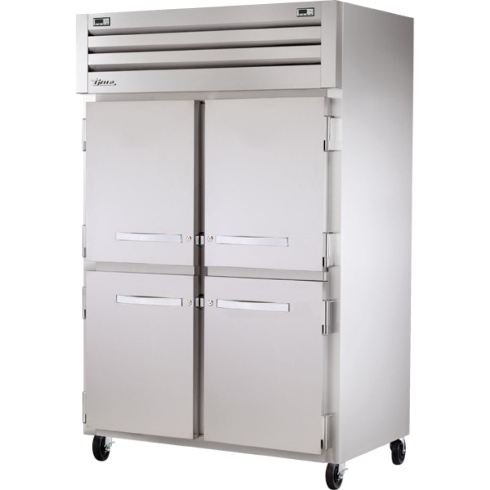 REFRIGERADOR CONGELADOR TRUE STG2DT-4HS | Refrigerador Congelador Dual Vertical | 4 Medias Puertas Solidas | Acero Inoxidable Aluminio | Restaurante Cocina Industrial Restaurante Lácteos Industrial Cocina Cremería Comercios Insumos Carnicería Hotel Panadería Refresquero Latas Bar Abarrotes 