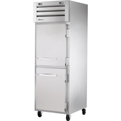 REFRIGERADOR CONGELADOR TRUE STR1DT-2HS-HC | Refrigerador Congelador Vertical Dual | 2 Medias Puertas Solidas | Acero Inoxidable Aluminio | Restaurante Cocina Industrial Restaurante Lácteos Industrial Cocina Cremería Comercios Insumos Carnicería Hotel Panadería Refresquero Latas Bar Abarrotes 