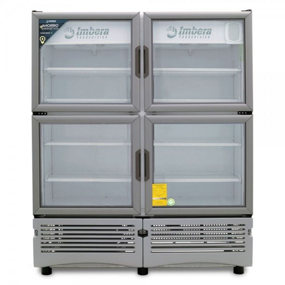 REFRIGERADOR IMBERA 1023530 VRQ35 D BMAD LED BLA 4PC | Refrigerador Enfriador Vertical | 4 Puertas Cristal | 35 Pies Cúbicos | Cremería Comercios Carnicería Abarrotes