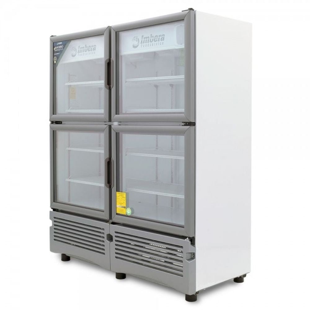 REFRIGERADOR IMBERA 1023530 VRQ35 D BMAD LED BLA 4PC | Refrigerador Enfriador Vertical | 4 Puertas Cristal | 35 Pies Cúbicos | Cremería Comercios Carnicería Abarrotes