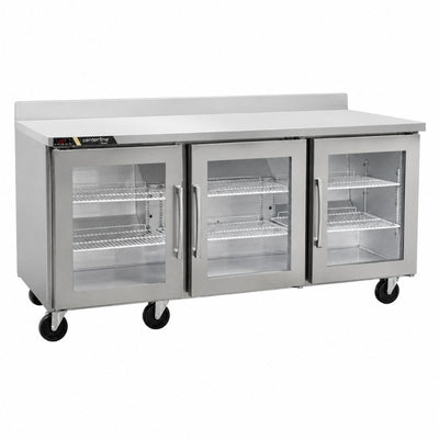 Refrigerador Mesa de Trabajo Centerline CLUC-72R-GD-WTRRR, 18.80 pies cúbicos, en acero inoxidable.