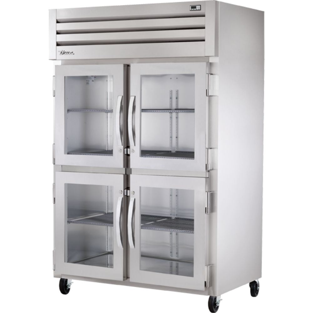 REFRIGERADOR TRUE STG2R-4HG-HC | Refrigerador Vertical | 4 Medias Puertas Cristal | Acero Inoxidable Aluminio | Restaurante Cocina Industrial Pastelería Restaurante Lácteos Industrial Cocina Cremería Comercios Insumos Carnicería Hotel Panadería Refresquero Latas Bar Abarrotes 