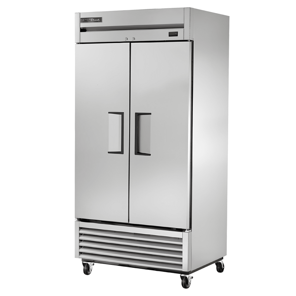 Refrigerador True T-35F-HC, refrigerador vertical, en acero inoxidable.