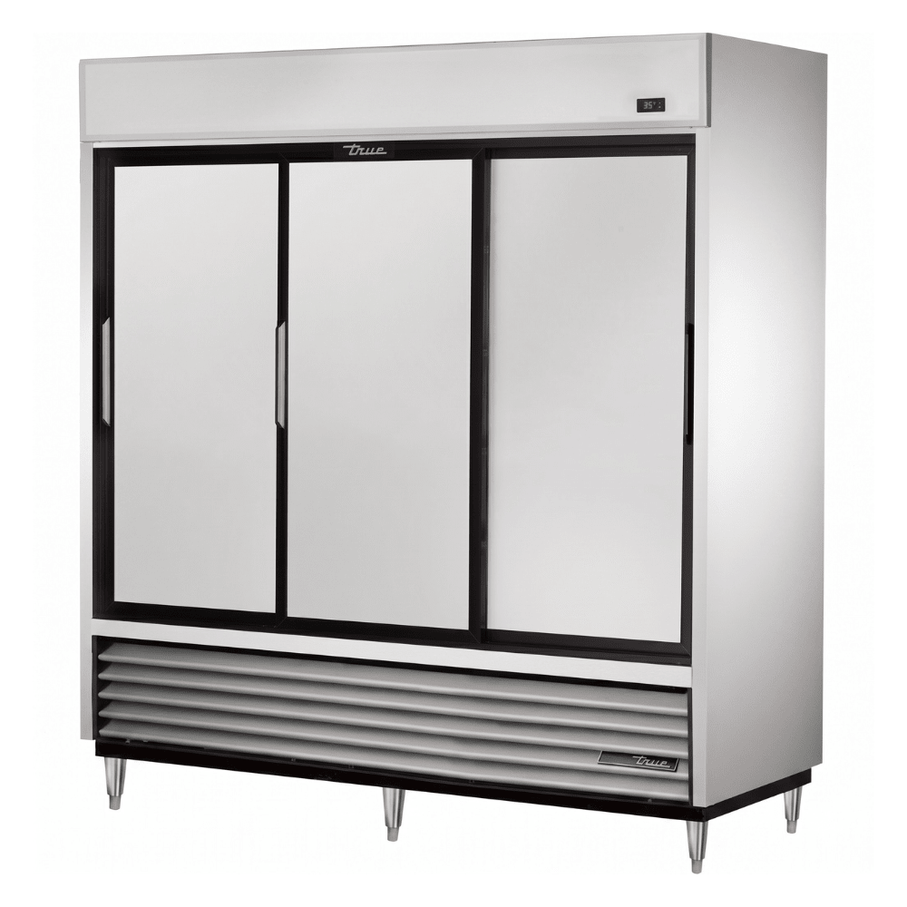 Refrigerador True TSD-69-HC, refrigerador vertical, en acero inoxidable.