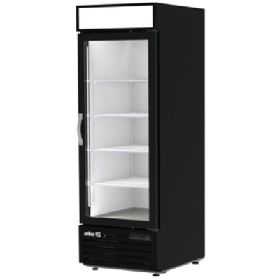 Refrigerador Asber ARMD-23 Hc, refrigerador exhibidor vertical, en acero inoxidable.