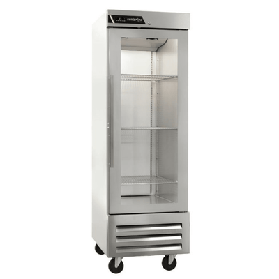 Refrigerador Centerline CLBM-23R-HG-R, refrigerador vertical, en acero inoxidable.