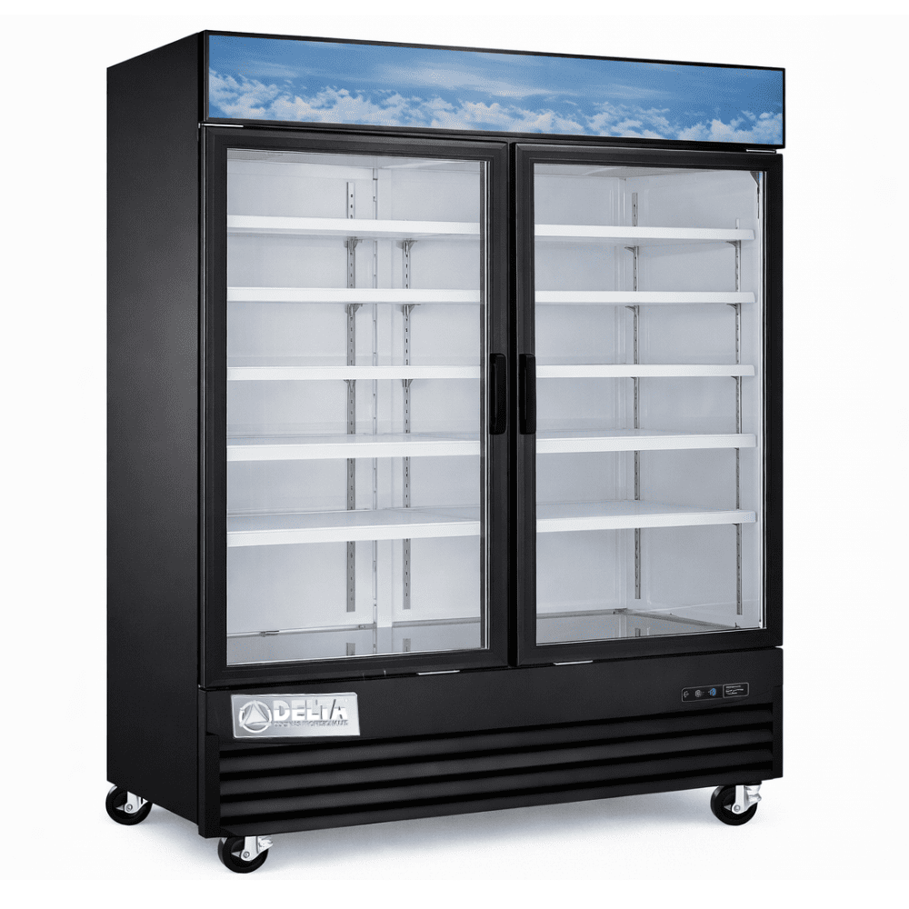 REFRIGERADOR DELTA D-RV-2PV | Refrigerador Vertical | 40 Pies Cúbicos | 2 Puertas de Vidrio | Abarrotes Tienda Comercial