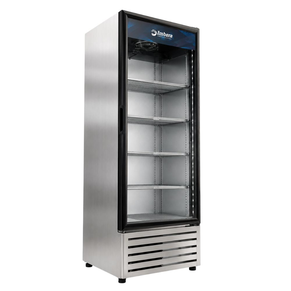 Refrigerador Imbera 1018910 G319C, refrigerador vertical, en acero inoxidable.