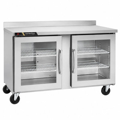 Refrigerador Mesa de Trabajo Centerline CLUC-60R-GD-WTRR, 2 puertas cristal, en acero inoxidable.