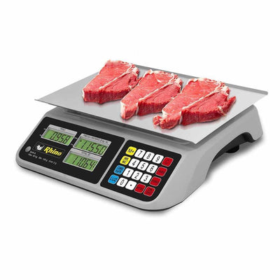 Rhino BAR-9 Bascula Mostrador Pantalla Backlight 40 kg Sobre Mostrador Recepción Pesar Cobrar Báscula para Fruteria Verduleria Tienda Negocio Cremeria. Ideal para pesar, tianguis, frutas, verduras, casa, restaurante, carnicería, cremería, cocina, comedor industrial, negocio, carnes, tienda, etc. KitchenMax.Store. Envíos seguros a todo México. Cotiza hoy mismo.