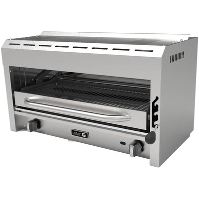 SALAMANDRA ASBER AESB-36 | Salamandra | 2 Quemadores Infrarrojos | Gas | Acero Inoxidable | Gratinar Alimentos Restaurantes | Gratinadora Alimentos Quesos Fundidos Molletes Lasaña Lasaña Pizza Restaurante Banquetes Buffet Bistró